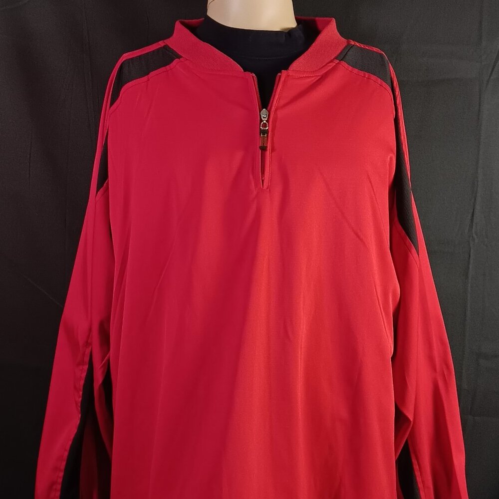 EASTON WINDBREAKER  1/4 ZIP JACKET - 2XL - RED / BLACK
